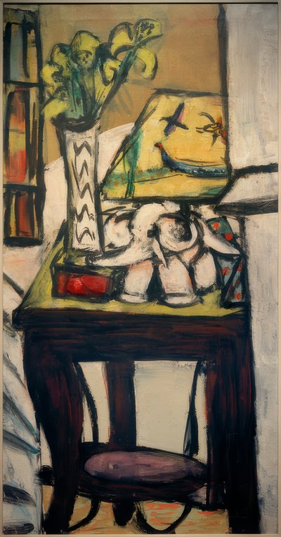 Gece lambası ile natürmort by Max Beckmann