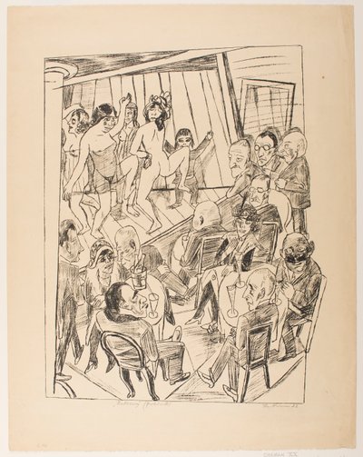 Striptiz, “Berlin 1922 Gezisi” serisinden 4. plaka by Max Beckmann