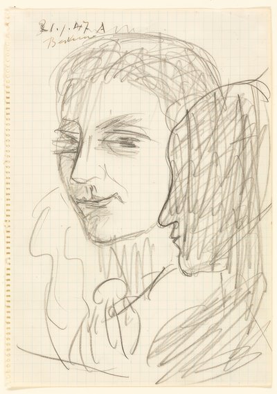 İki Kafa Çalışması by Max Beckmann