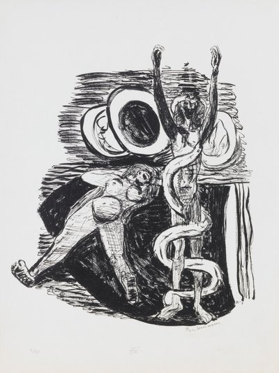 The Fall of Man, “Day and Dream” portföyünden 14. levha by Max Beckmann