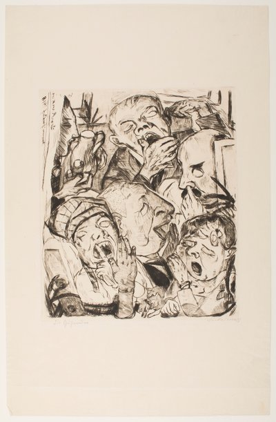 Yawners, “Faces” portföyünden 7. plaka by Max Beckmann