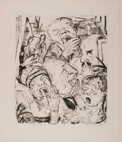 Yawners, “Faces” portföyünden 7. plaka by Max Beckmann