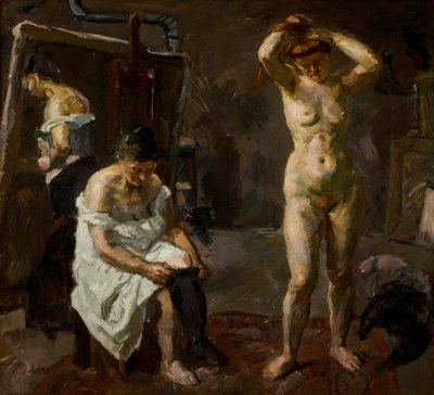 Stüdyoda Üç Kadın by Max Beckmann