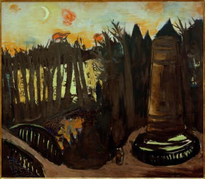 Kırmızı gökyüzü ile gece Tiergarten by Max Beckmann