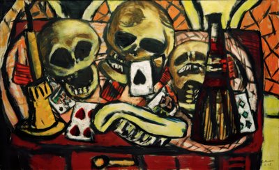 Kafatası natürmort by Max Beckmann