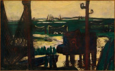 Wadden Denizi yeşil ve siyah ve sarı by Max Beckmann