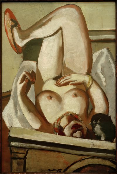 Bir köpekle çıplak kadın by Max Beckmann