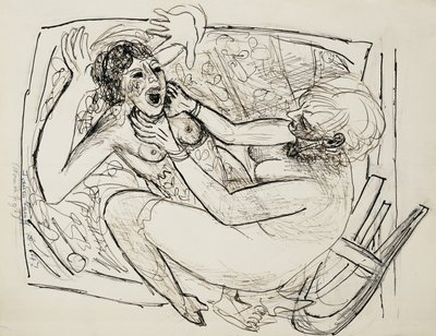 Dövüşen Kadınlar; kadınlar kavga by Max Beckmann