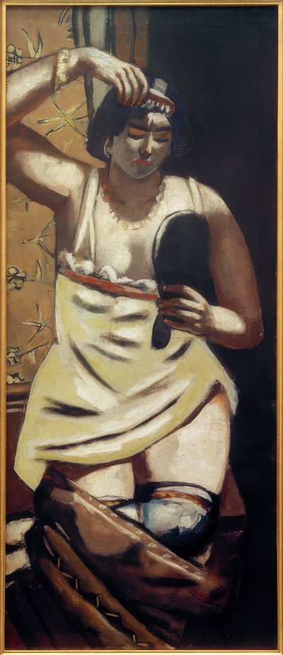 Çingene kadın, ayna ile çıplak by Max Beckmann