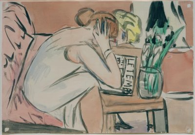 iki kız okuma by Max Beckmann