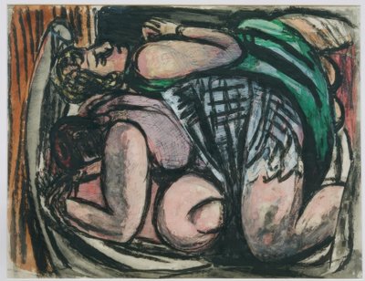 iki kadın uzanmış by Max Beckmann