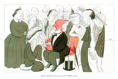 Robert Browning, Browning Derneği ile Çay Almak, 1904. by Henry Maximilian Beerbohm