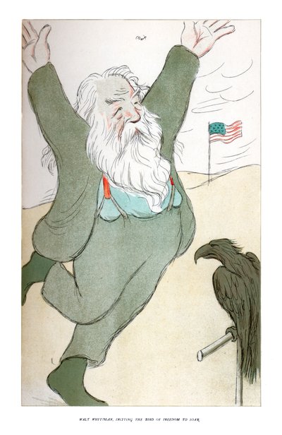 Walt Whitman, Özgürlük Kuşunu Uçmaya Teşvik Etmek, 1904. by Henry Maximilian Beerbohm