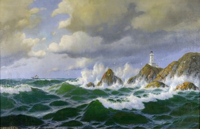 Kayalıklarda deniz feneri by Max Jensen