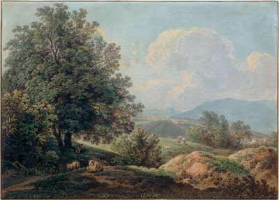 Uyuyan bir çoban ile Alp eteklerinde by Max Joseph Wagenbauer