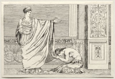 Aşk tanrısı ve Psyche: Psyche ve Juno, 1880. by Max Klinger
