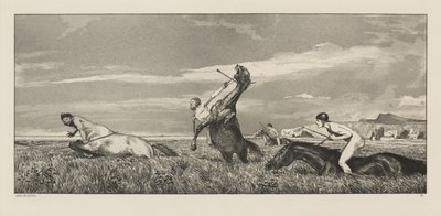Intermezzi, Opus IV, Bl. 3: Sentor Peşinde by Max Klinger