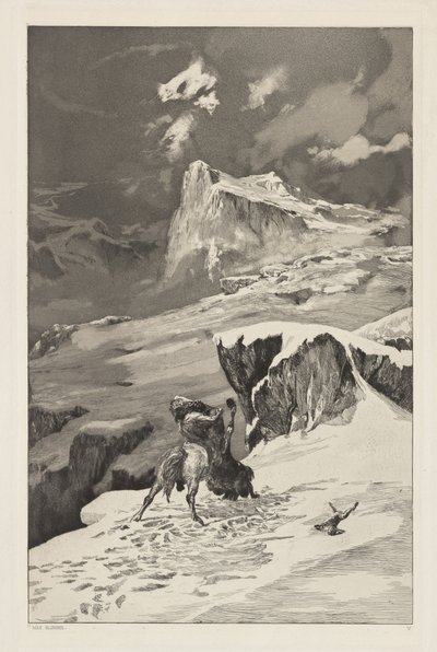Intermezzi, Opus IV, Bl. 5: Savaşan Centaurlar by Max Klinger