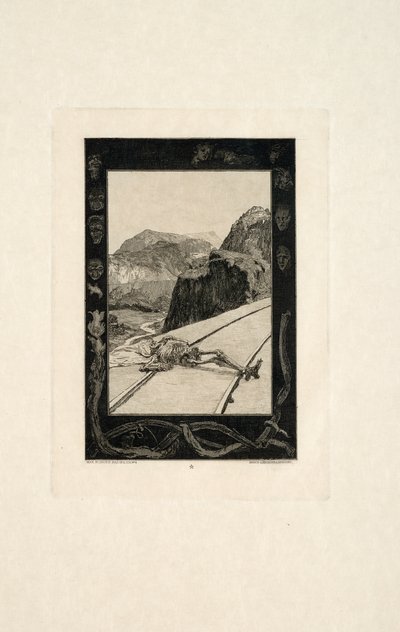 Raylar Üzerinde, Ölüm Üzerine, Bölüm I'den sekizinci plaka by Max Klinger
