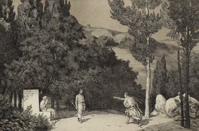 Pyramus ve Thisbe II Opus II serisinden, 1879 by Max Klinger