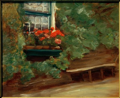Hollandalı bir çiftlik evinin görünümü by Max Liebermann