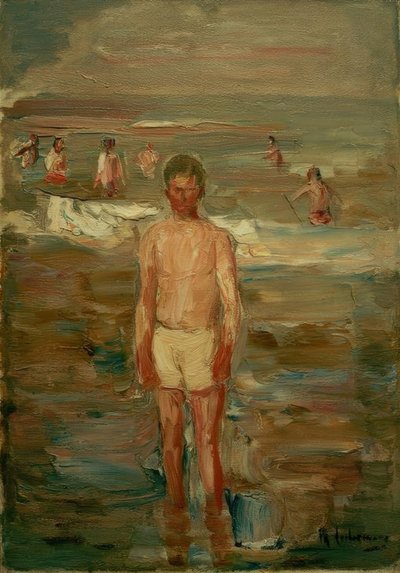 banyo yapan çocuk by Max Liebermann