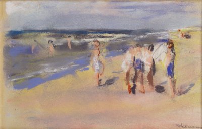 Sahil, c.1910 (tebeşir çizimi) by Max Liebermann