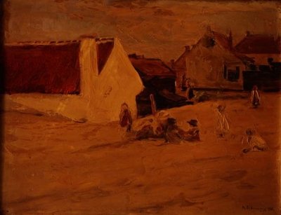 Köyde oynayan çocuklar by Max Liebermann