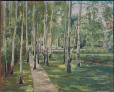 batıda Wannsee bahçesinde huş caddesi by Max Liebermann