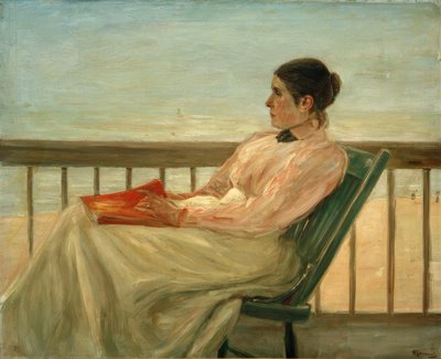 Sanatçının eşi sahilde by Max Liebermann