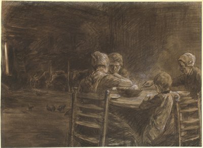 Doğu Frizyalı Köylüler Akşam Yemeği Yiyor by Max Liebermann
