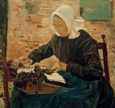 Hollandalı bir dantel üreticisi by Max Liebermann