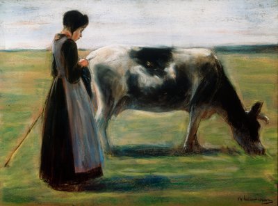 İnekli Kız, 19. yüzyıl by Max Liebermann