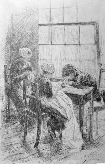 Hollandalı iç by Max Liebermann