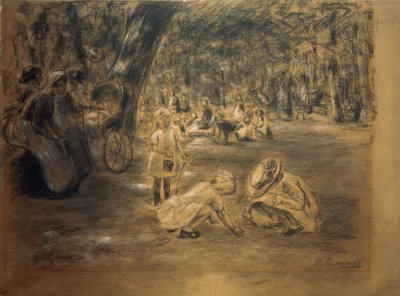 Hayvanat bahçesinde çocuk oyun alanı by Max Liebermann