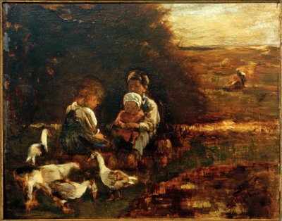 Küçük kaz çobanları by Max Liebermann