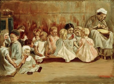 yürümeye başlayan çocuk okulu by Max Liebermann