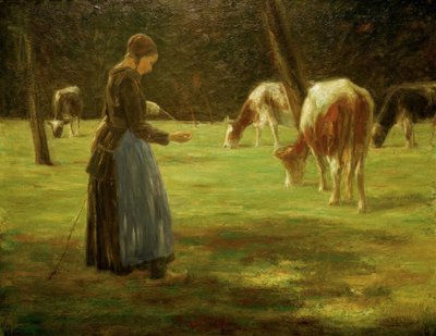 Kuhhirtin by Max Liebermann
