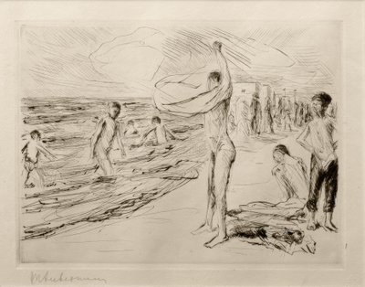 M.Liebermann, rüzgarda yüzen çocuklar by Max Liebermann