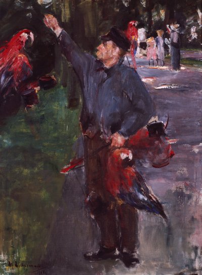 Papağanlı Adam (tuval üzerine yağlı boya) by Max Liebermann