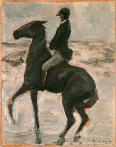 Sahilde soldaki binici by Max Liebermann