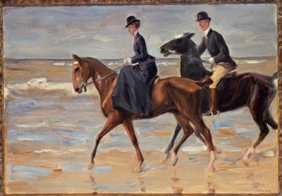 Sahilde at binicisi ve binici by Max Liebermann