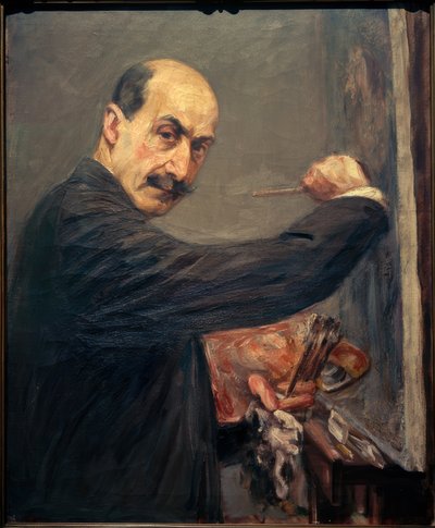 Sağdaki şövalede otoportre by Max Liebermann