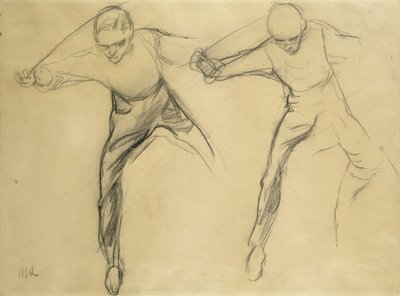 iki erkek figürü by Max Liebermann