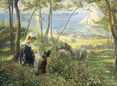Deniz Kenarında Bir Yaz Günü (tuval üzerine yağlıboya) by Max Silbert
