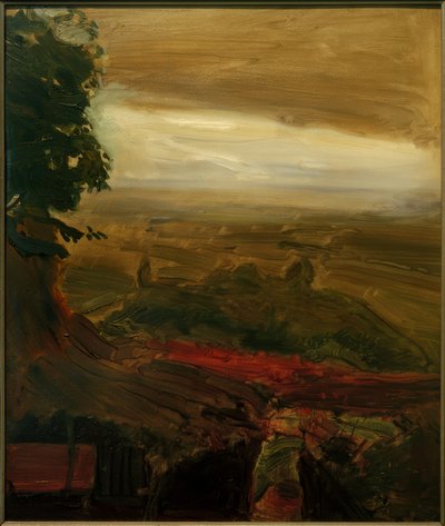 Fırtına bulutları ile kırmızı çardak by Max Slevogt