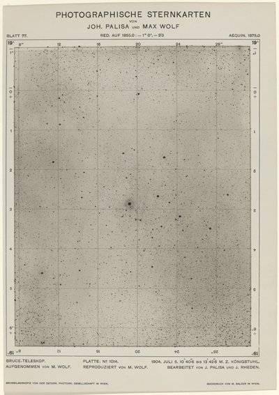 Fotoğraflı yıldız çizelgeleri 6 Temmuz 1904, 1649. Yaratıcılar: Max Wolf, Johann Palisa. by Max Wolf, Johann Palisa