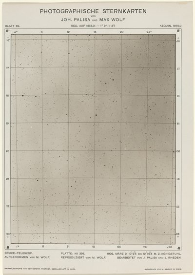 Photographische Sternkarte 2 Mart 1906, 2253. Yaratıcılar: Max Wolf, Johann Palisa. by Max Wolf, Johann Palisa