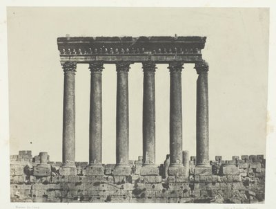Baalbeck Heliopolis, Güneş Tapınağı Sütunluları, Suriye, 184951, 1852 basılmış. by Maxime Du Camp