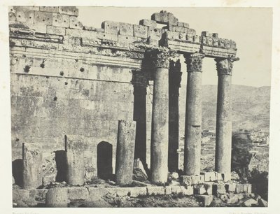 Baalbeck Heliopolis, Jüpiter Tapınağı, Batı Cephesi, Suriye, 184951, 1852 basılmış. by Maxime Du Camp